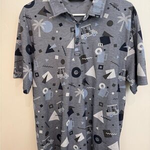 Travis Matthew Geometric Patterned Gray Men's Shirt